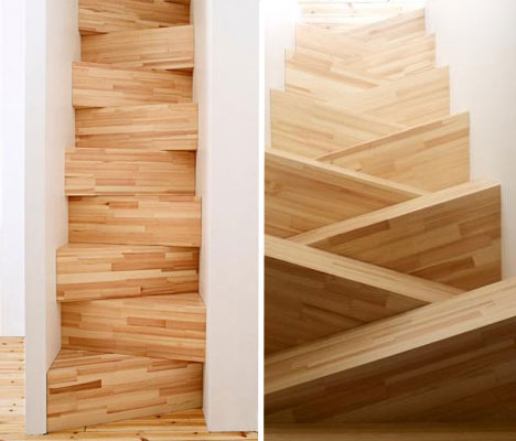 деревянная лестница с высоким подъемом