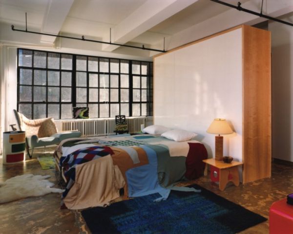 Дизайн интерьера спальни в стиле лофт. Фото.