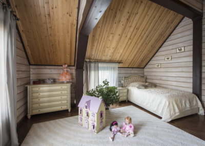 Дизайн детской в деревянном доме
